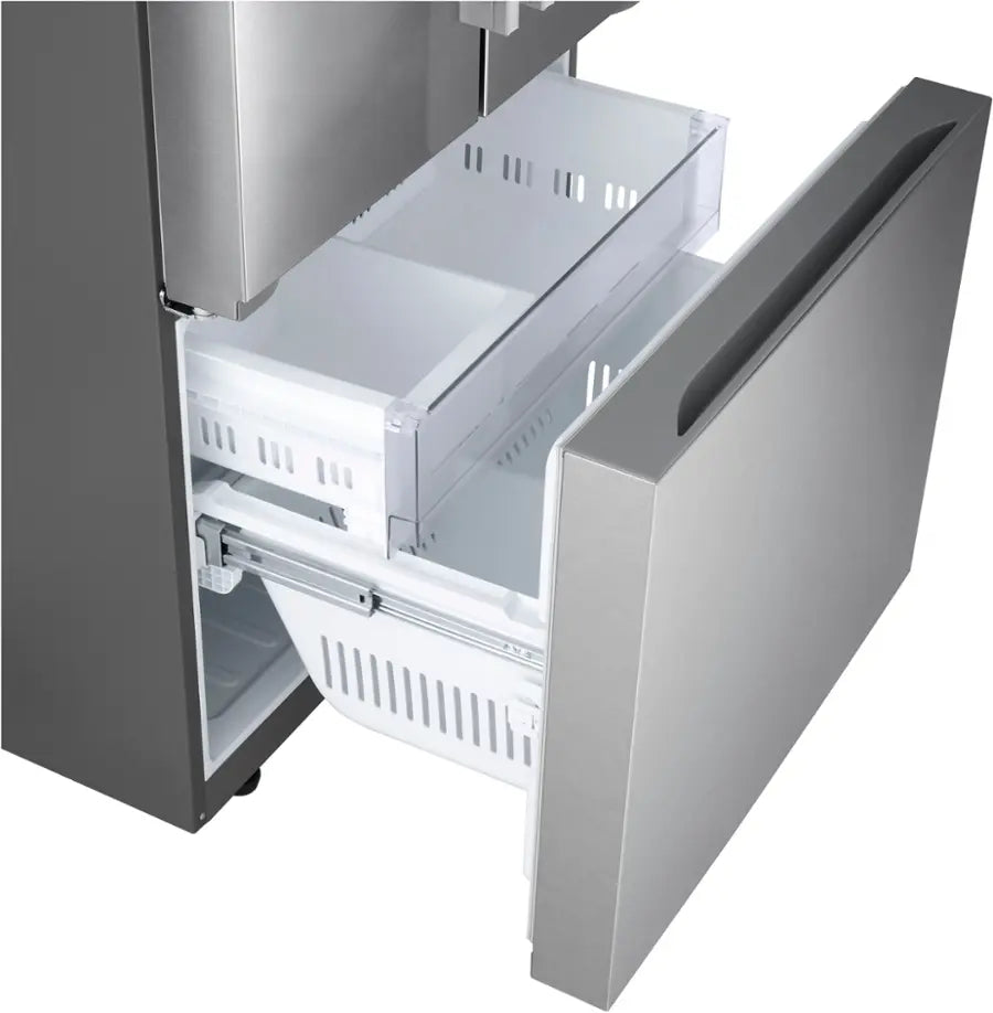 LG - Standard Depth MAX 25.1 Cu. Ft. French Door Smart Refrigerator with Glide N' Serve Drawer - Stainless Steel