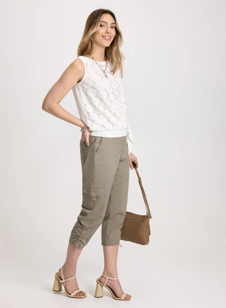 LAURA Cropped Drawstring Hem Cargo Pants