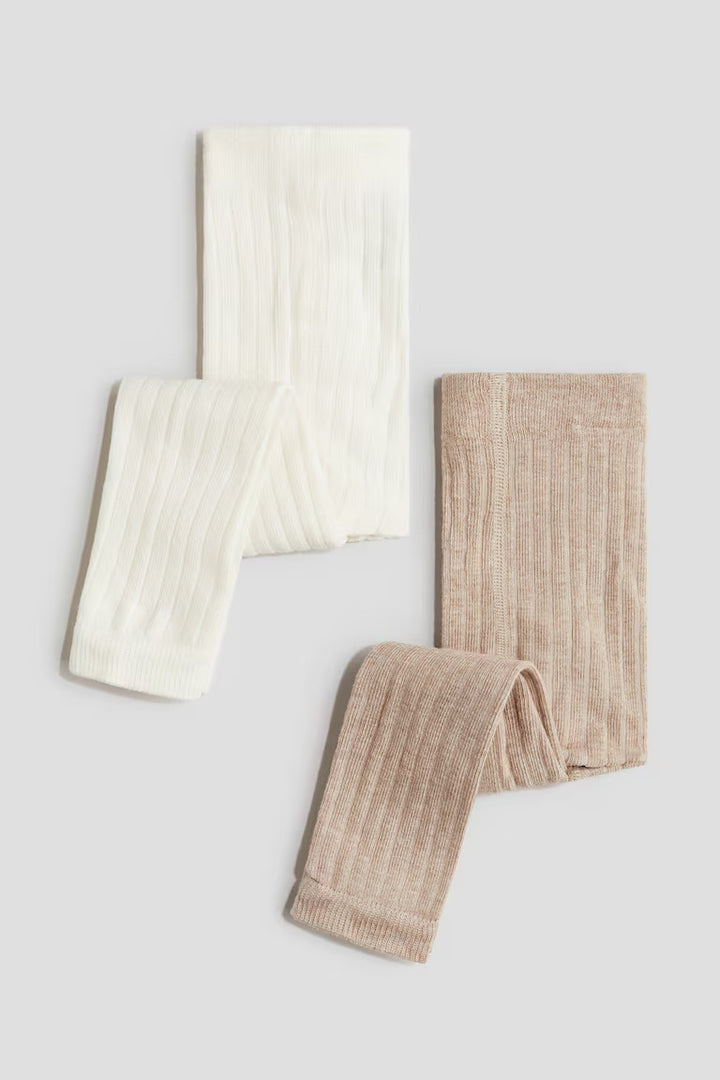 H&M 2-pack Ribbed Footless Tights