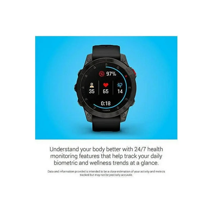 Garmin epix Gen 2, Premium active smartwatch, Health and wellness features, touchscreen AMOLED display, adventure watch with advanced features, black titanium