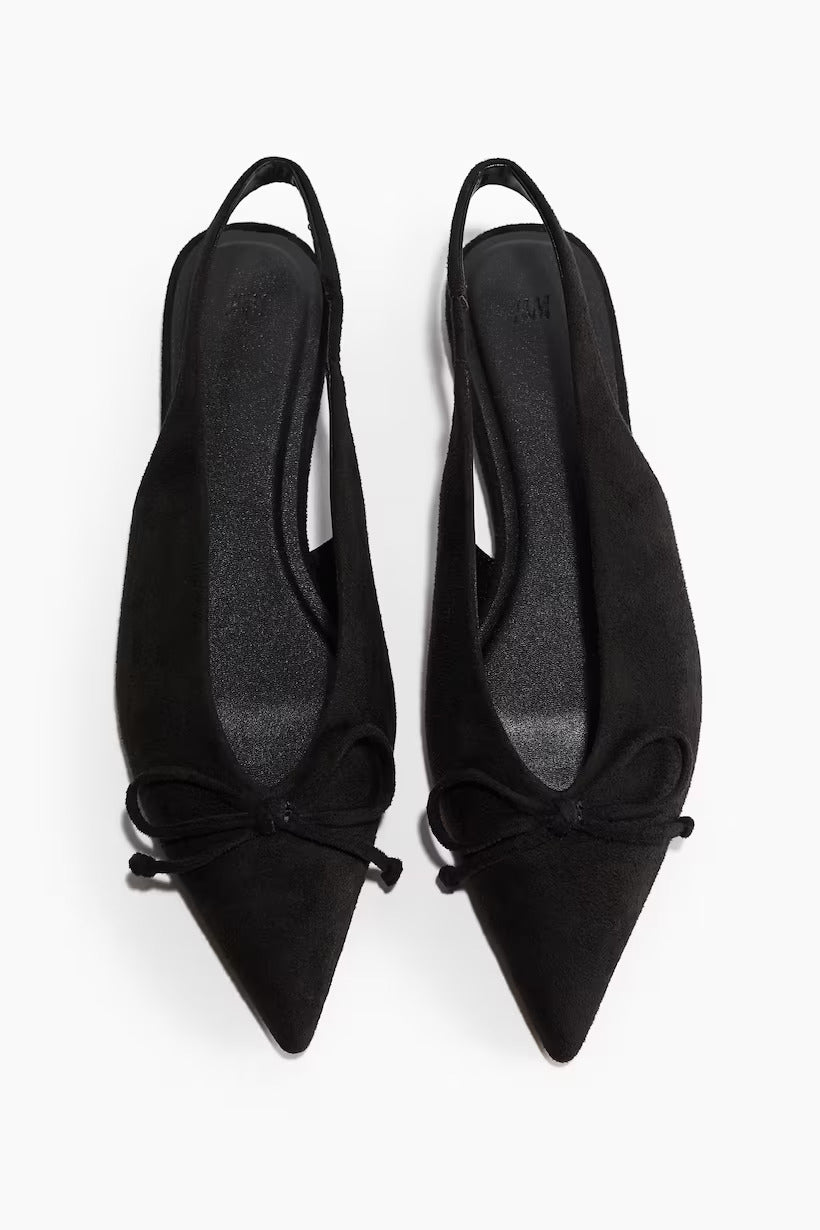 H&M Bow-Decorated Slingbacks