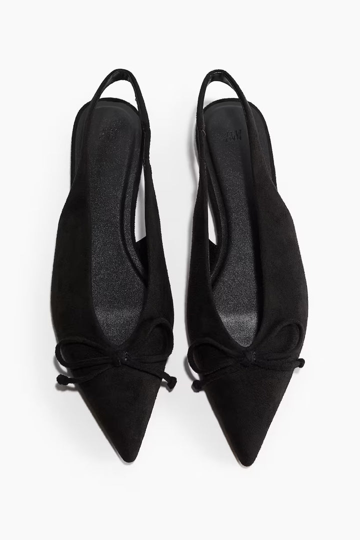 H&M Bow-Decorated Slingbacks