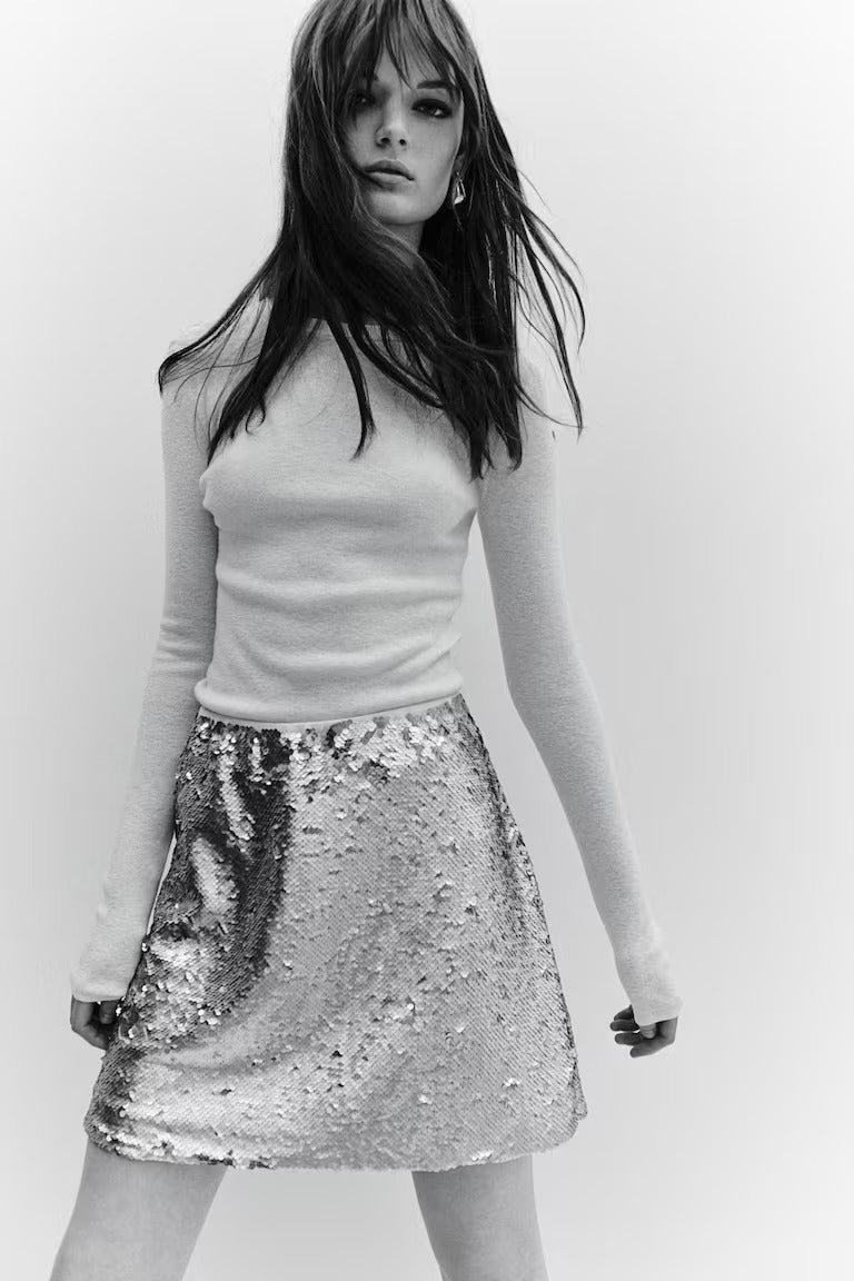 H&M SEQUINED MINI SKIRT