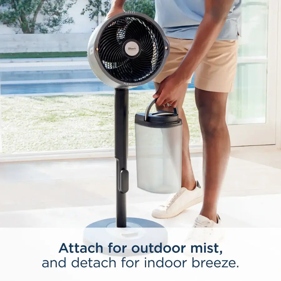 Shark - FlexBreeze Pro Mist - Indoor & Outdoor Fan with Misting System, Corded or Cordless - Charcoal Grey