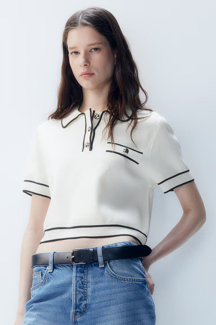 H&M Knit Top with Collar