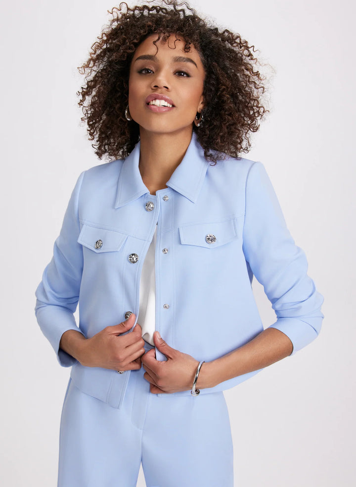 LAURA Short Embossed Button Jacket