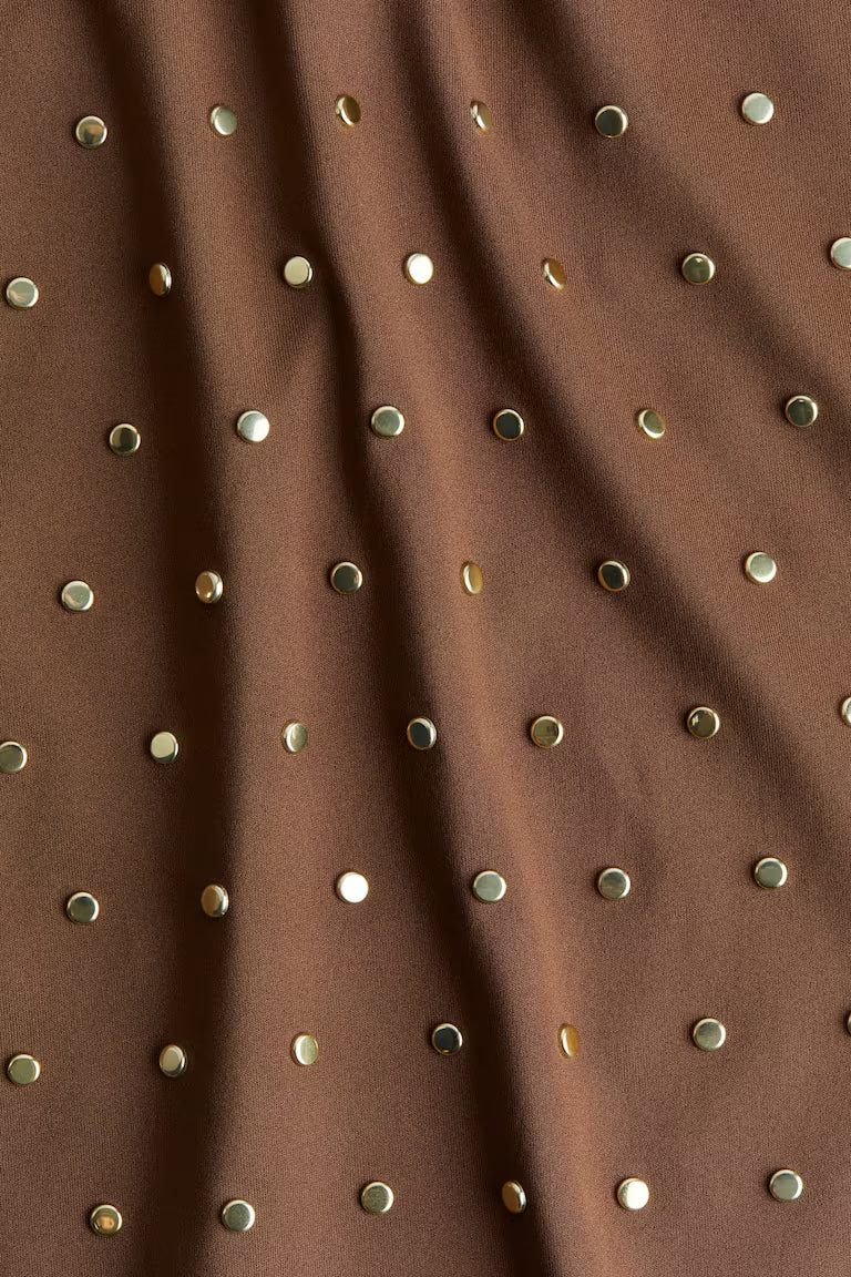 H&M STUDDED MOCK TURTLENECK TOP
