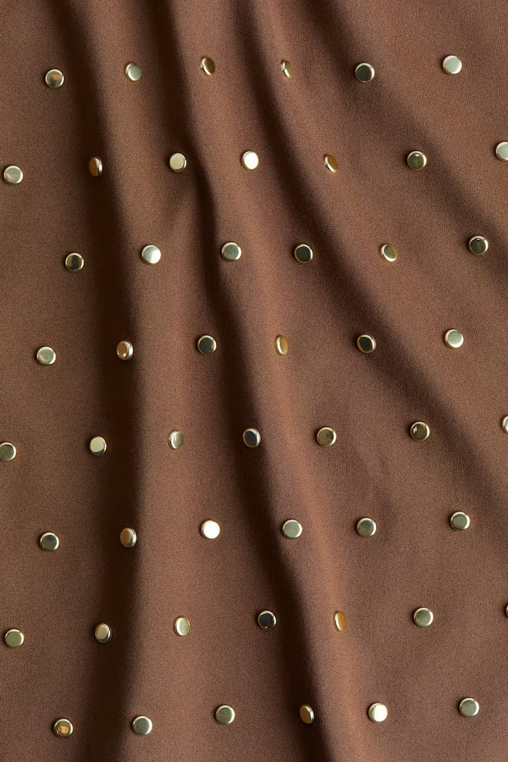 H&M STUDDED MOCK TURTLENECK TOP