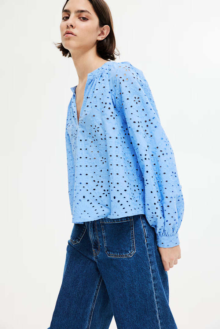H&M Blouse with Eyelet Embroidery