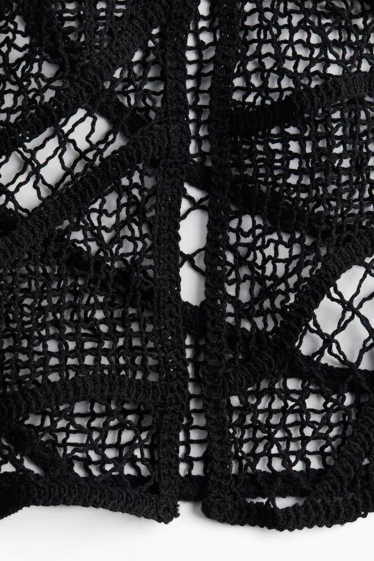 H&M Tie-detail Crochet-look Dress