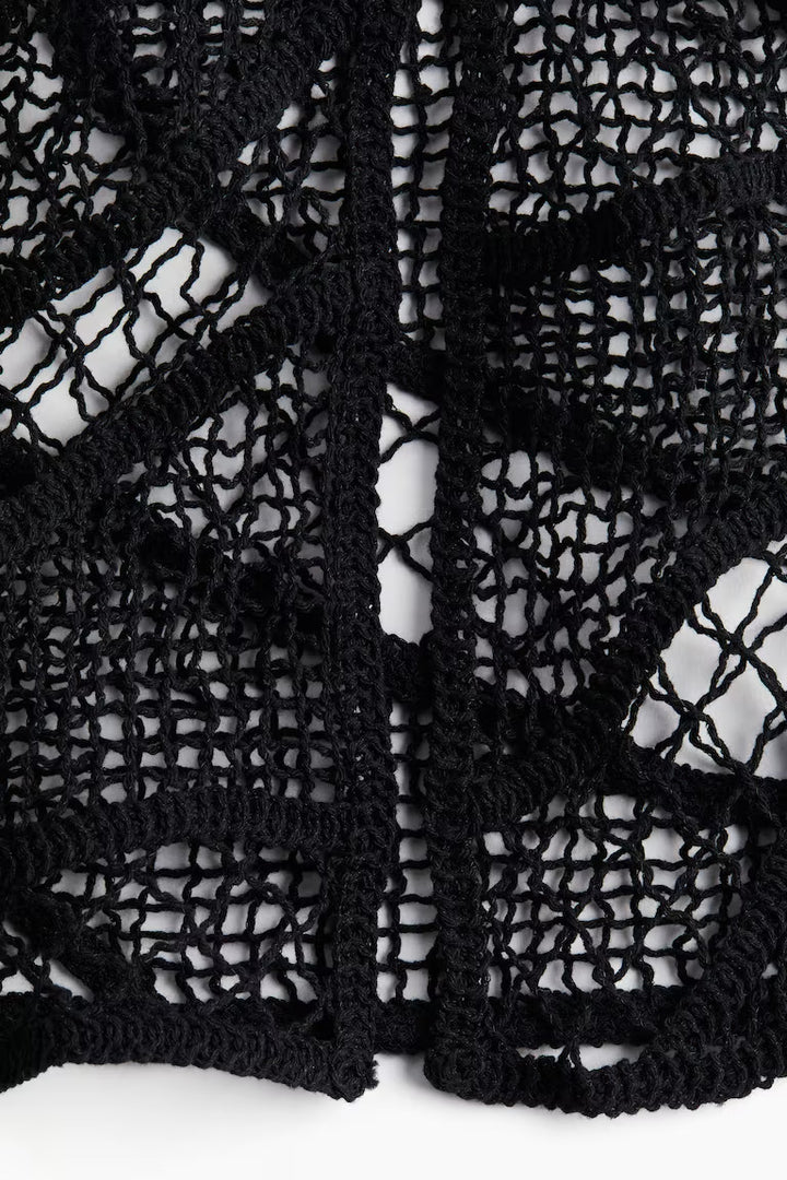 H&M Tie-detail Crochet-look Dress