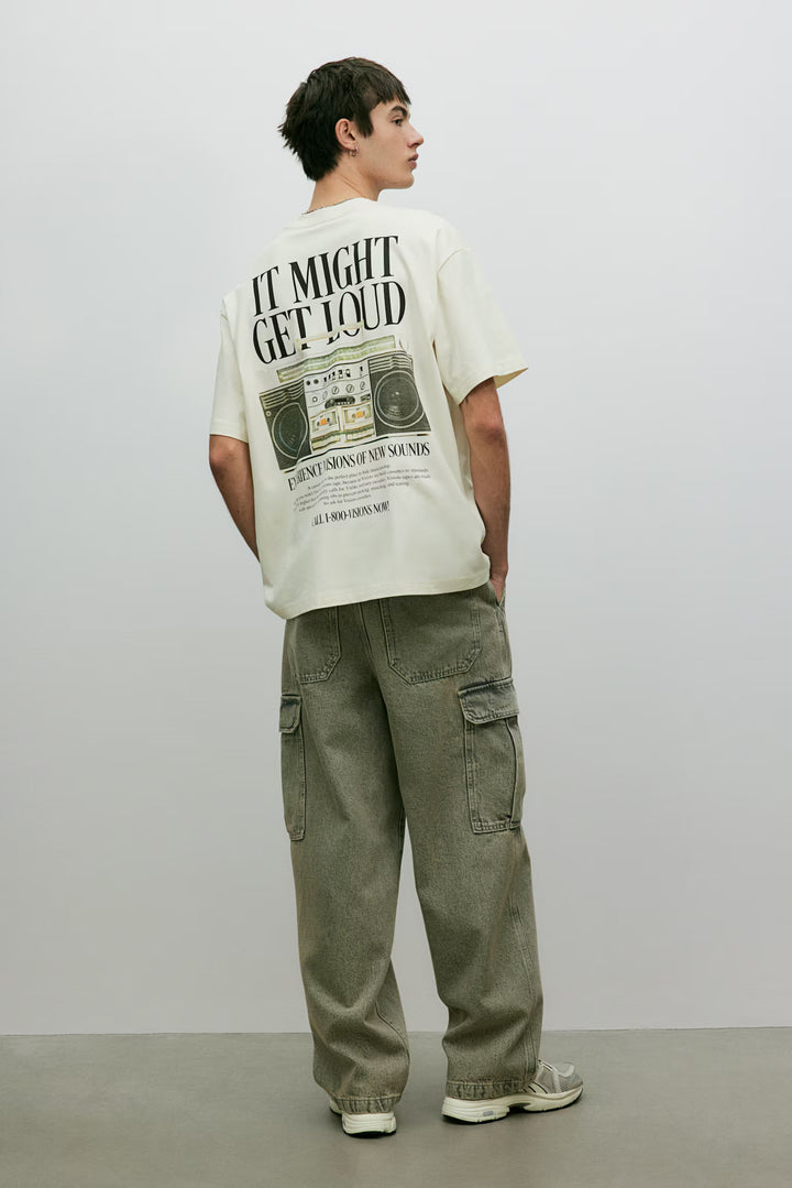 H&M Loose Fit Printed T-shirt