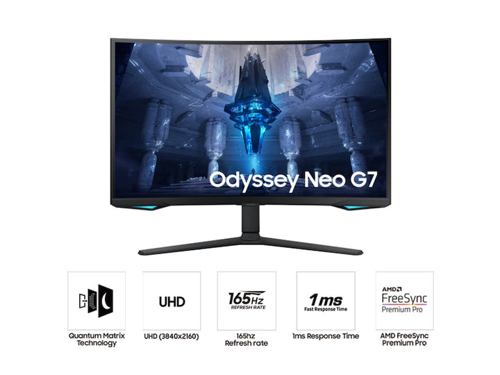 Samsung 32" Odyssey Neo G7 4K UHD 165Hz 1ms(GTG) Quantum HDR2000 Curved Gaming Monitor