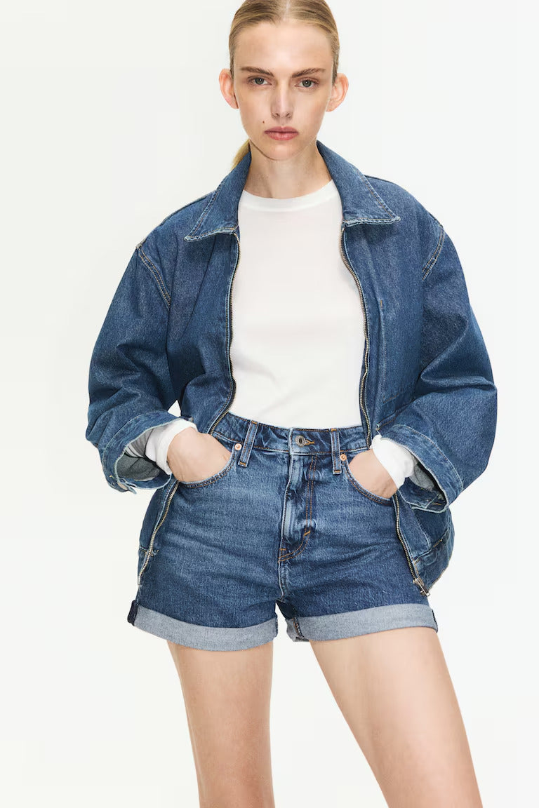 H&M MOM ULTRA HIGH DENIM SHORTS
