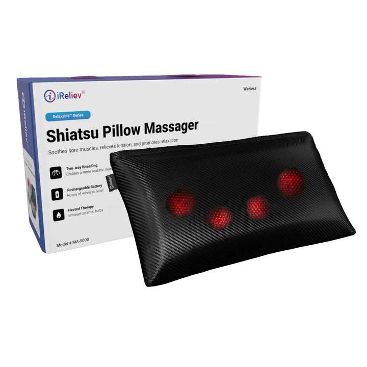 iReliev Relaxable Pillow Massager with Shiatsu & Heat