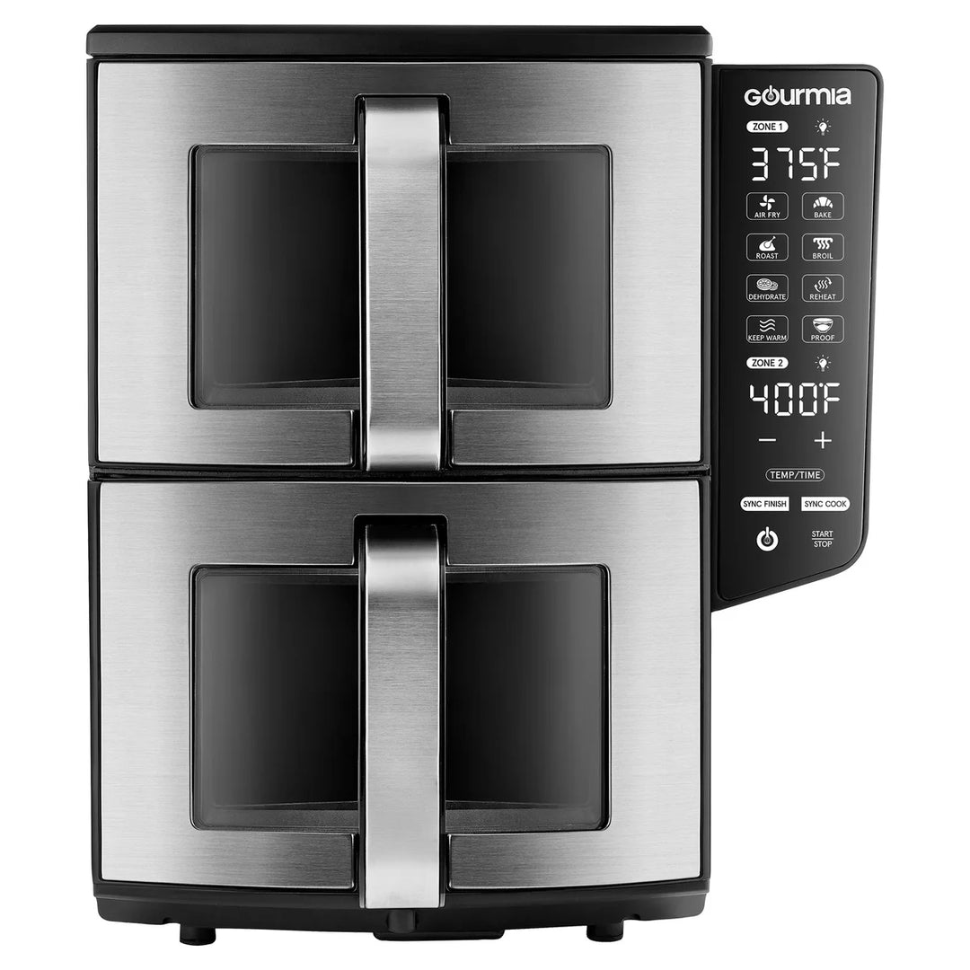 Gourmia 11-QT. Dual Basket Air Fryer with Smart Finish & 4-Layer Cooking