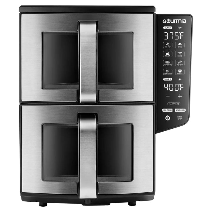 Gourmia 11-QT. Dual Basket Air Fryer with Smart Finish & 4-Layer Cooking