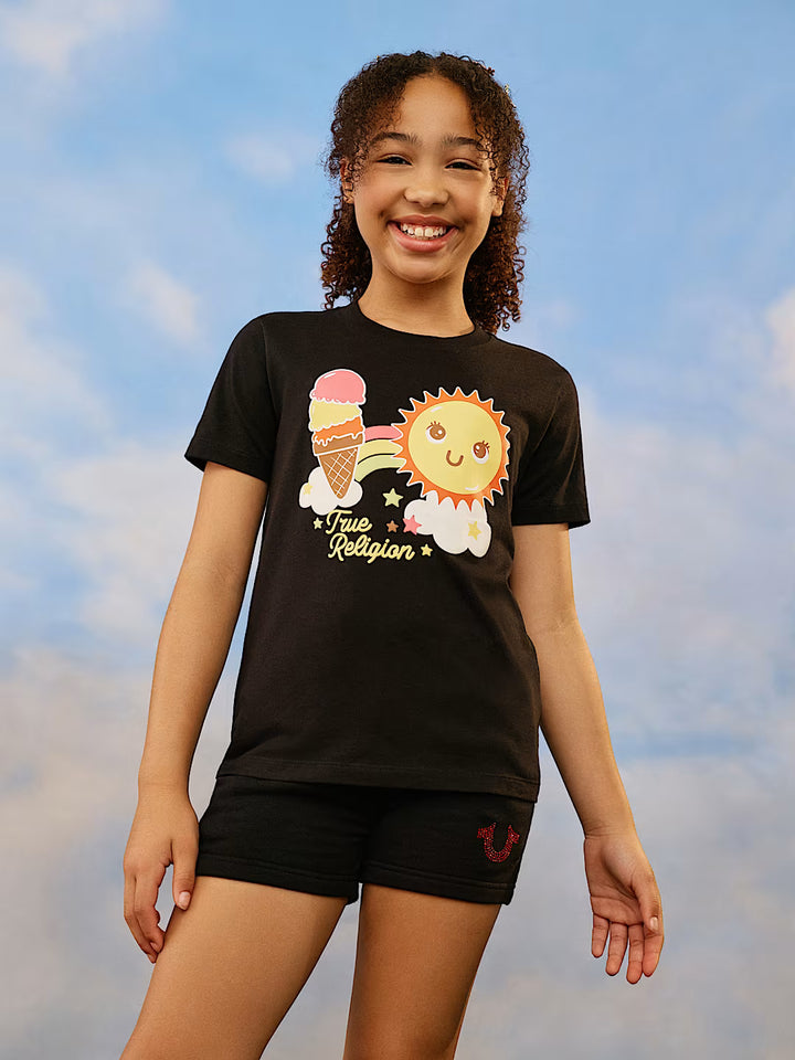 TRUE RELIGION GIRLS HAPPY SUNSHINE TEE