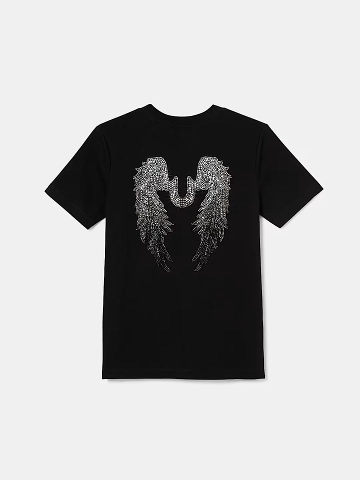 TRUE RELIGION GIRLS CRYSTAL ANGEL WINGS TEE