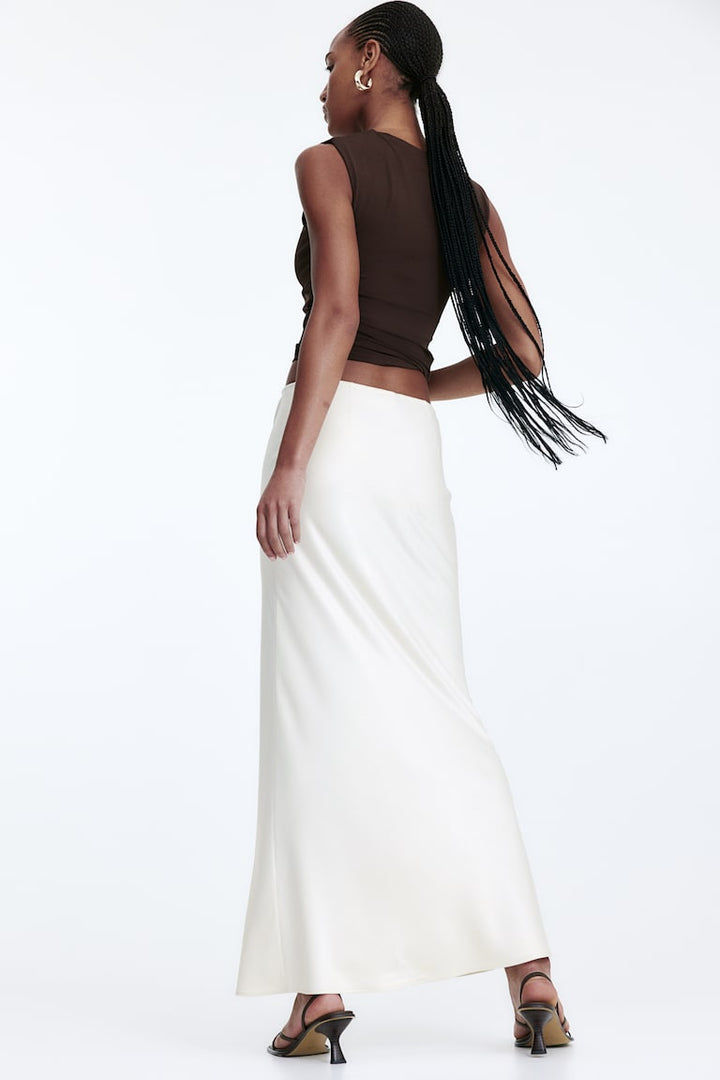 H&M Satin Skirt with Drawstring