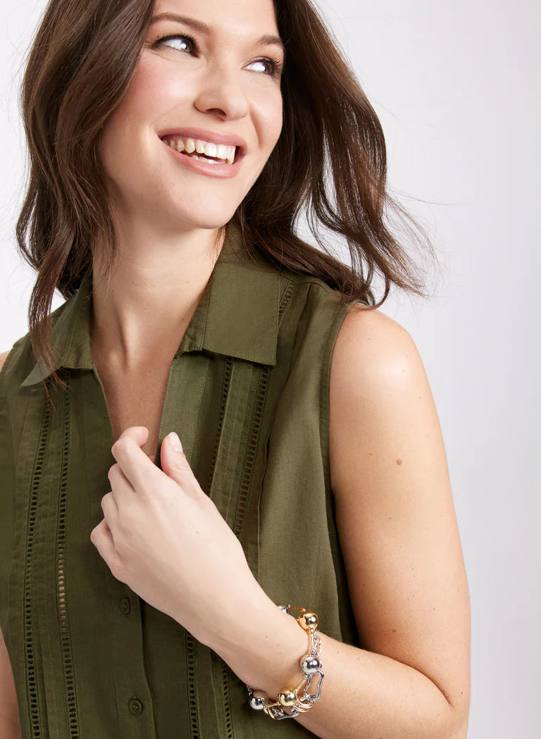 LAURA Sleeveless Linen Blouse
