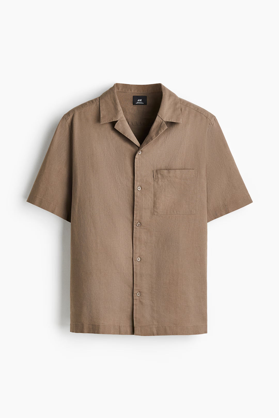 H&M Regular-Fit Short-Sleeved Linen-Blend Shirt