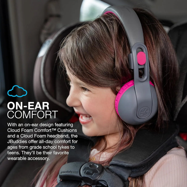 JLab JBuddies Studio 2 Wireless Headphones- Gray/Pink