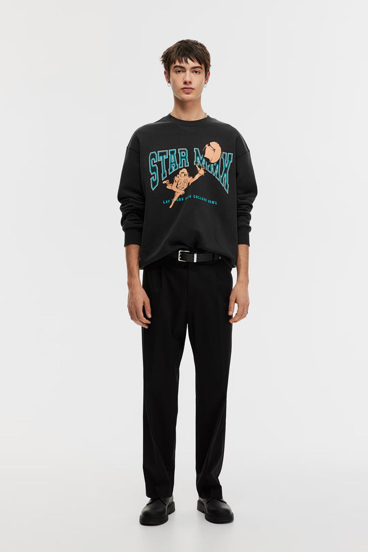 H&M Loose Fit Printed Sweatshirt