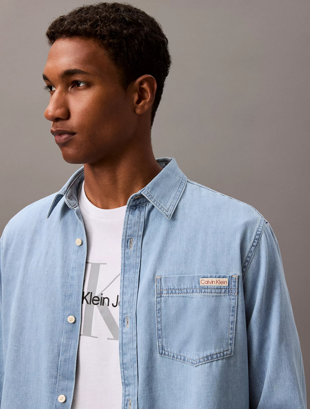 Calvin Klein Classic Denim Button-Down Shirt