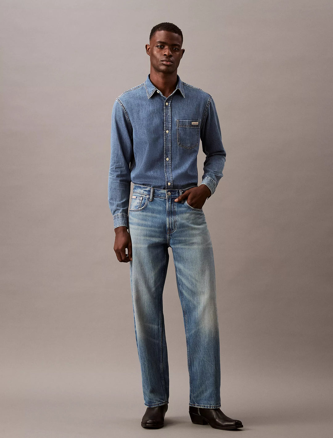 Calvin Klein Classic Denim Button-Down Shirt