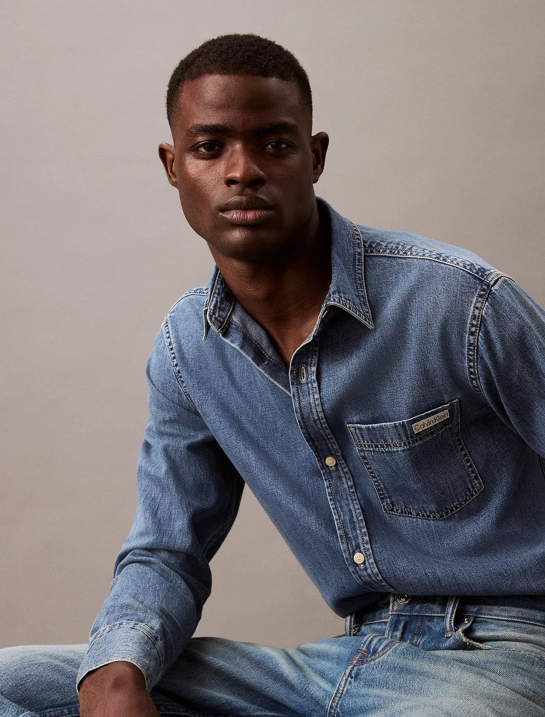 Calvin Klein Classic Denim Button-Down Shirt
