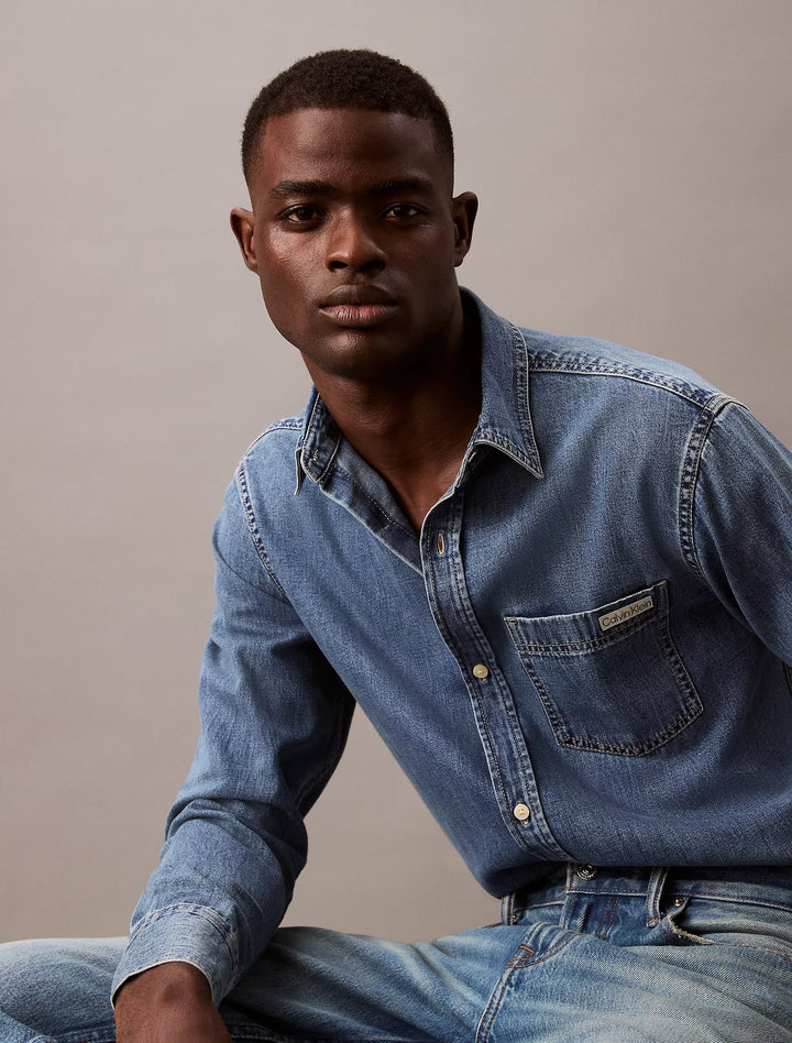 Calvin Klein Classic Denim Button-Down Shirt