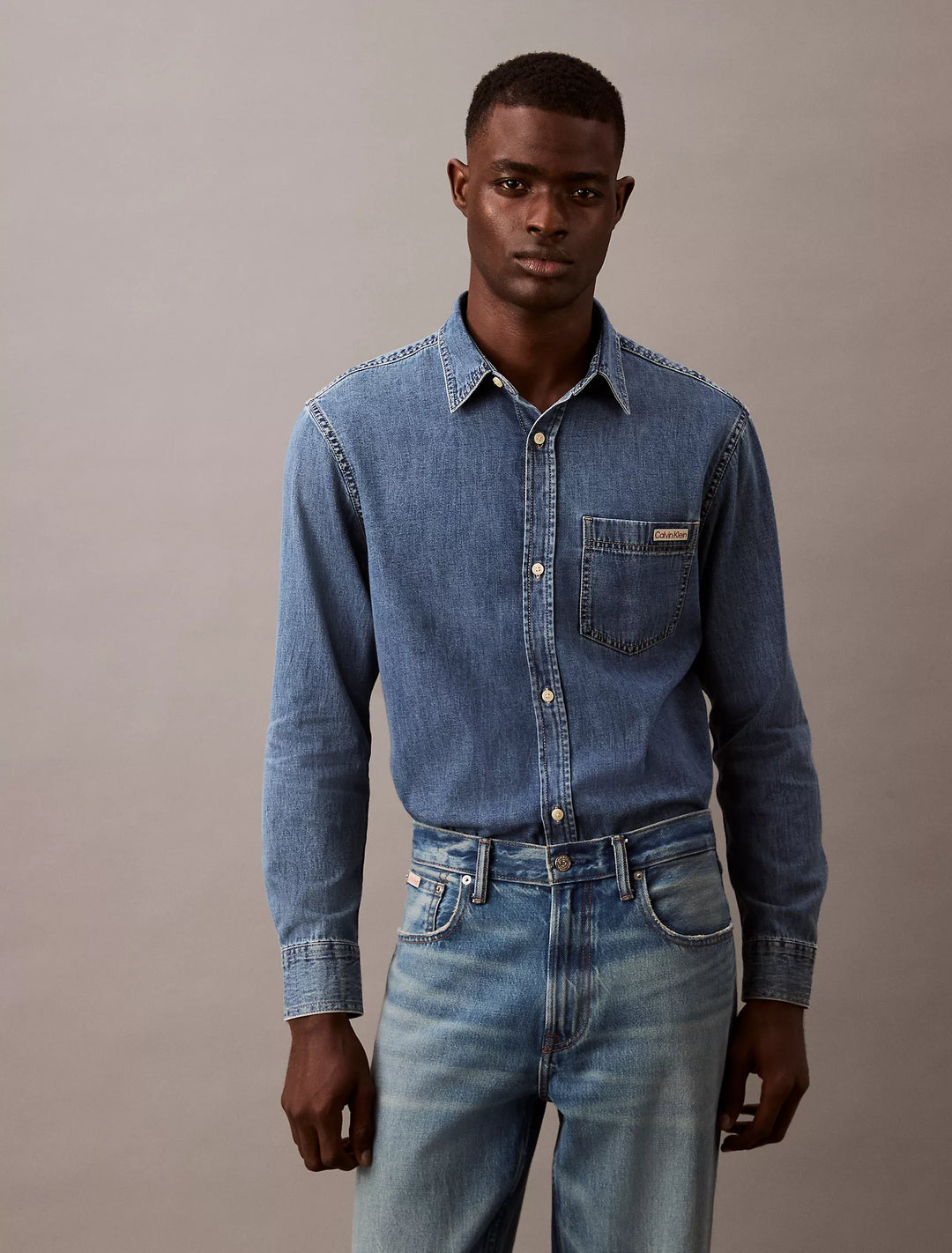 Calvin Klein Classic Denim Button-Down Shirt