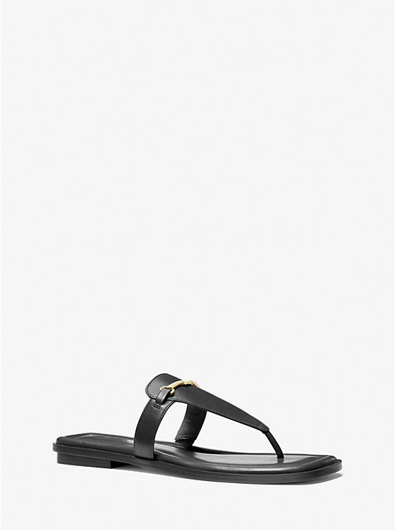 Michael Kors Lena Leather T-Strap Sandal