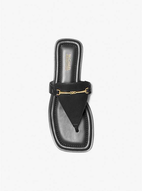 Michael Kors Lena Leather T-Strap Sandal