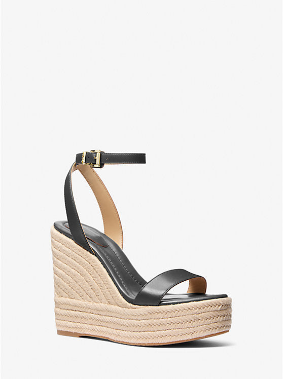 Michael Kors Leighton Leather Wedge Sandal