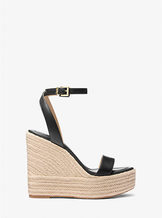 Michael Kors Leighton Leather Wedge Sandal