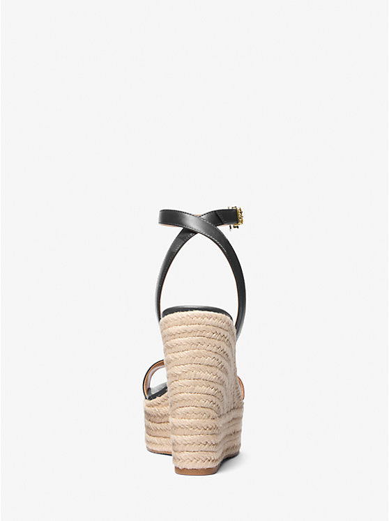 Michael Kors Leighton Leather Wedge Sandal