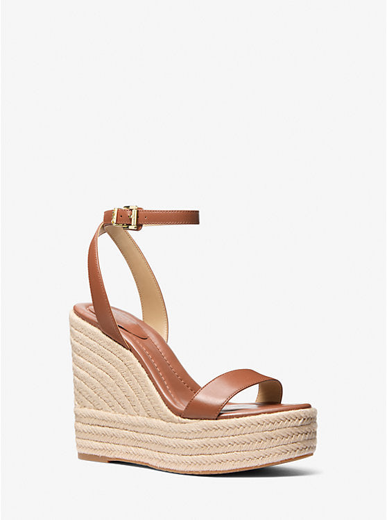 Michael Kors Leighton Leather Wedge Sandal