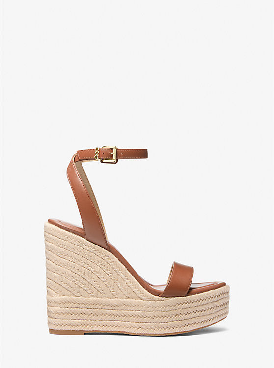 Michael Kors Leighton Leather Wedge Sandal