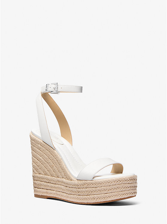 Michael Kors Leighton Leather Wedge Sandal