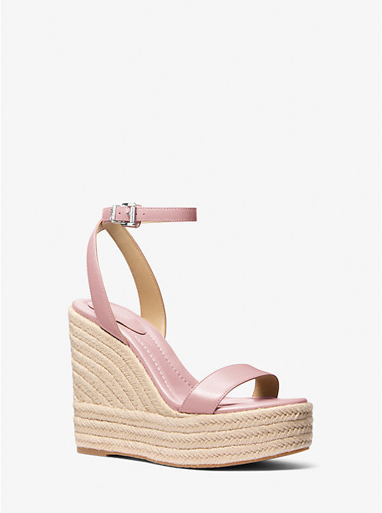 Michael Kors Leighton Leather Wedge Sandal