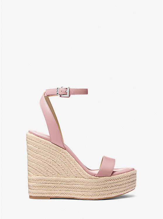 Michael Kors Leighton Leather Wedge Sandal
