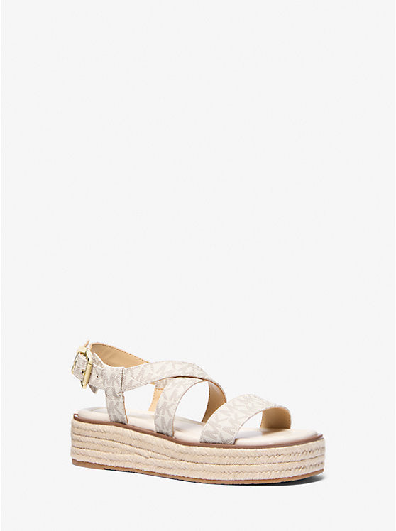 Michael Kors Lynn Signature Logo Platform Espadrille Sandal