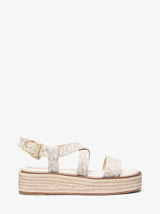 Michael Kors Lynn Signature Logo Platform Espadrille Sandal