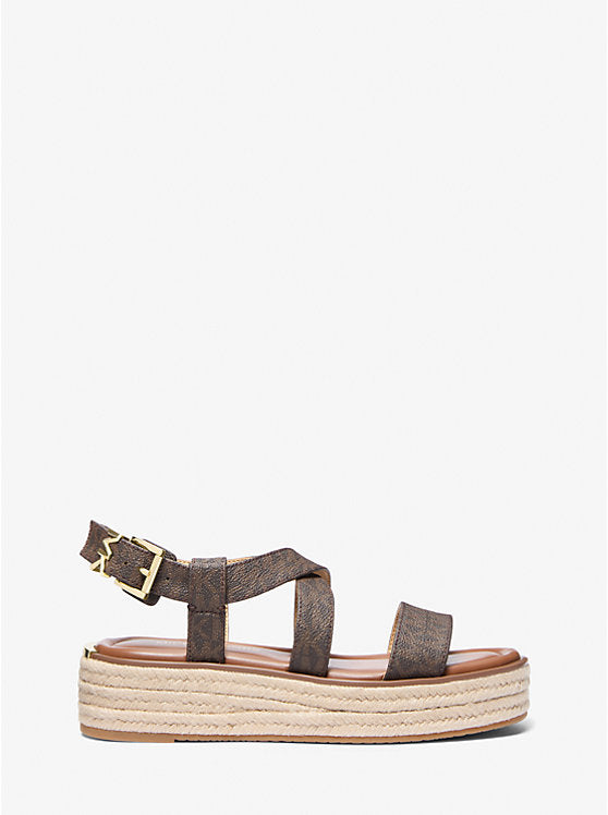 Michael Kors Lynn Signature Logo Platform Espadrille Sandal