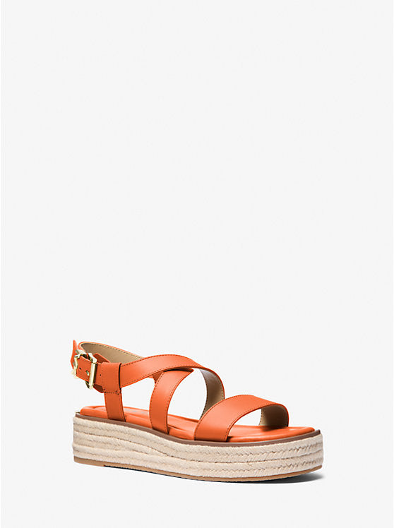 Michael Kors Lynn Leather Platform Espadrille Sandal