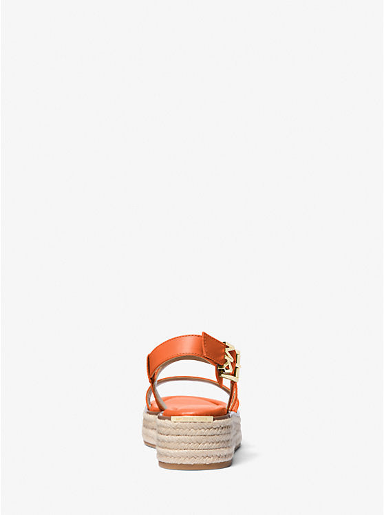 Michael Kors Lynn Leather Platform Espadrille Sandal
