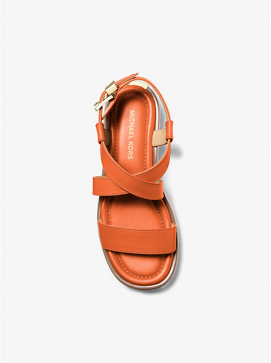 Michael Kors Lynn Leather Platform Espadrille Sandal