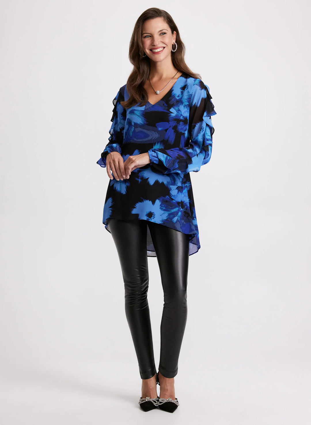LAURA Floral Print Chiffon Blouse